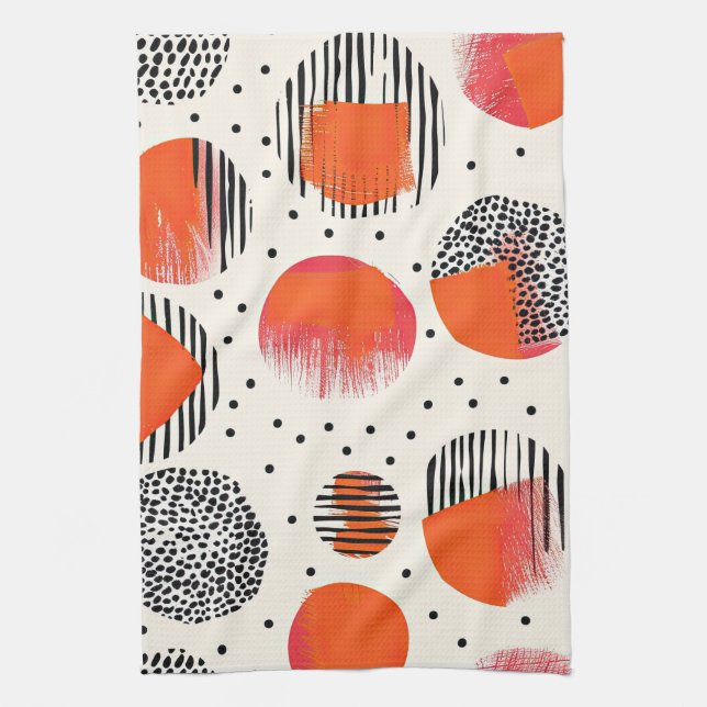 Bold Citrus Slice Stripes (4) Tea Towel (Vertical)