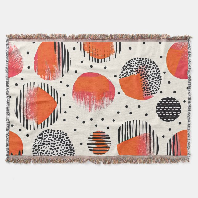 Bold Citrus Slice Stripes (4) Throw Blanket (Front)