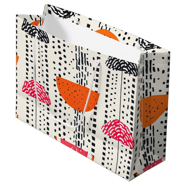 Bold Citrus Slice Stripes (5) Large Gift Bag (Front Angled)