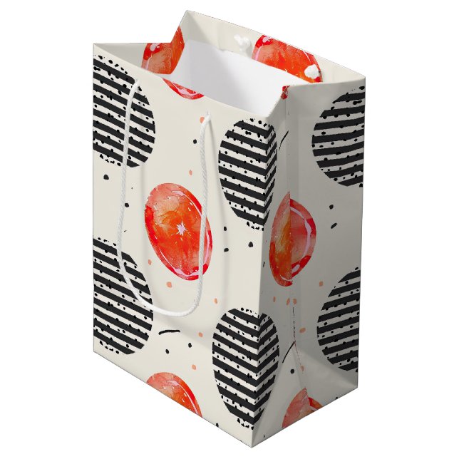 Bold Citrus Slice Stripes (5) Medium Gift Bag (Front Angled)