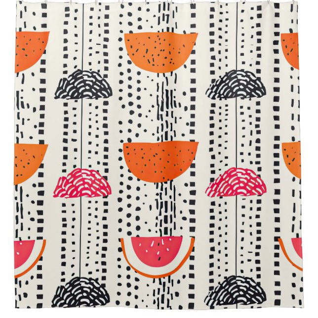 Bold Citrus Slice Stripes (5) Shower Curtain (Front)