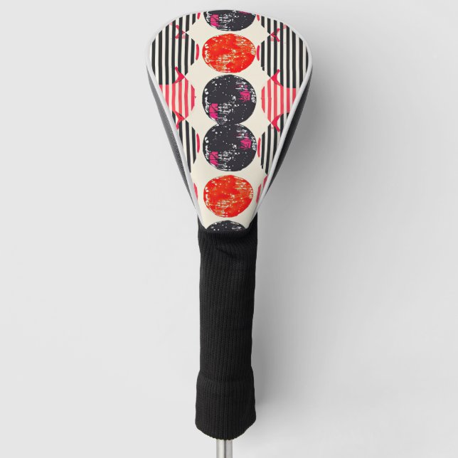 Bold Citrus Slice Stripes (7) Golf Head Cover (Front)