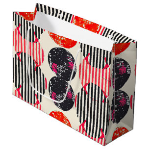 Bold Citrus Slice Stripes (7) Large Gift Bag