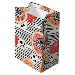 Bold Citrus Slice Stripes (7) Medium Gift Bag