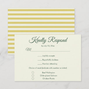 Bold Citrus Yellow Green Elegant Chic Wedding RSVP Card
