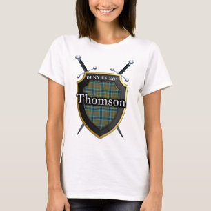 Bold Clan Thomson Tartan Scottish Shield T-Shirt
