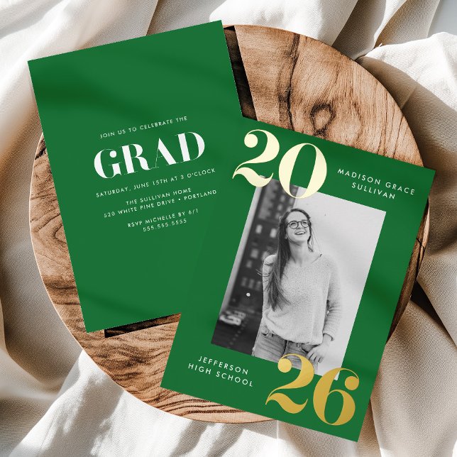Bold Class of 2025 Green Photo Graduation (Creator Uploaded)