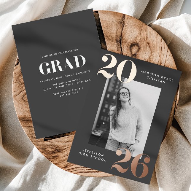 Bold Class of 2025 Grey Photo Graduation (Creator Uploaded)