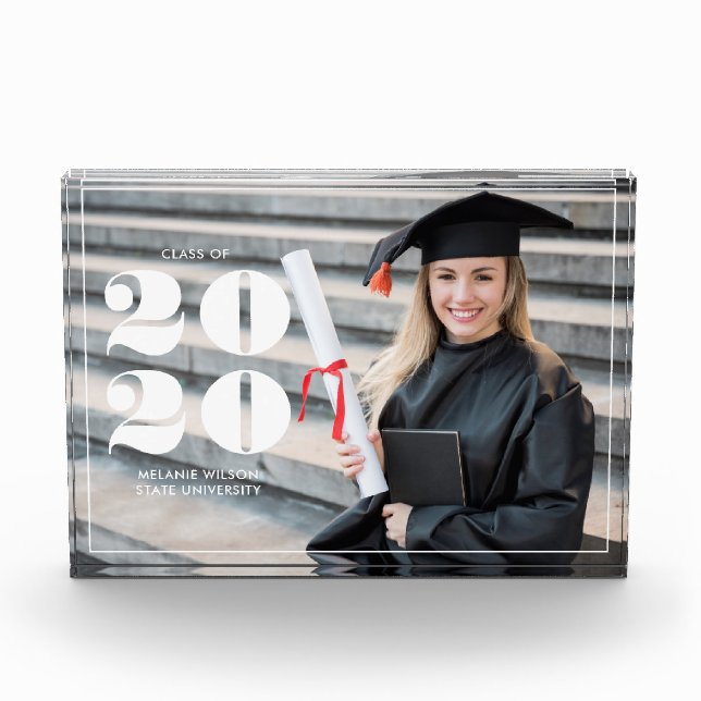 Bold "Class of 2025" Personalised Graduation Photo Block (Front)