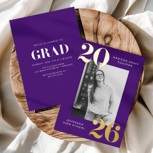 Bold Class of 2025 Purple Photo Graduation