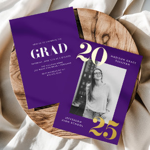 Bold Class of 2025 Purple Photo Graduation