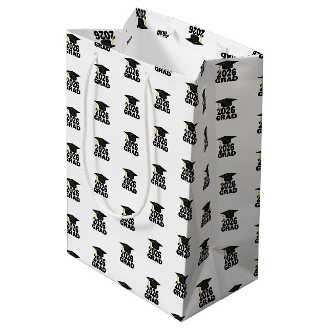 Bold Class of 2026 Graduation Medium Gift Bag (Back Angled)