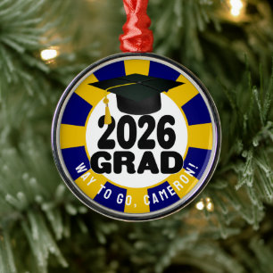 Bold Class of 2026 Graduation Metal Ornament