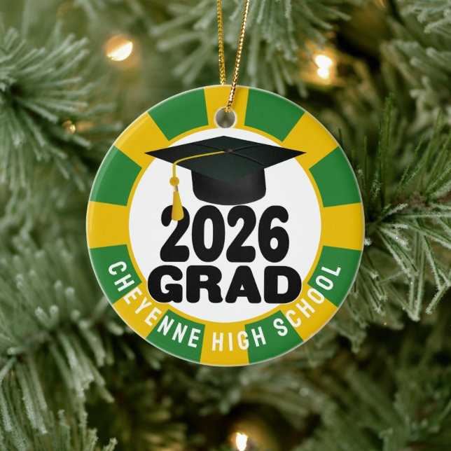 Bold Class of 2026 Photo Graduation Ceramic Ornament (Tree)
