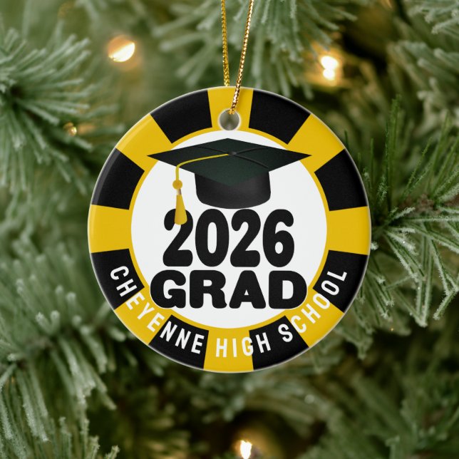 Bold Class of 2026 Photo Graduation Ceramic Ornament (Tree)