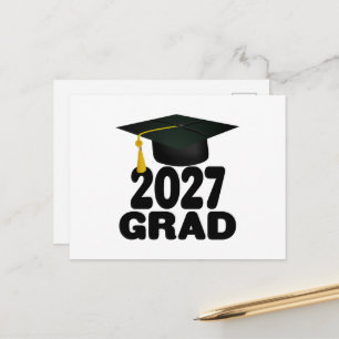 Bold Class of 2027 Graduation Postcard