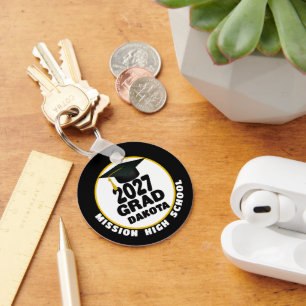 Bold Class of 2027 Photo Graduation Key Ring