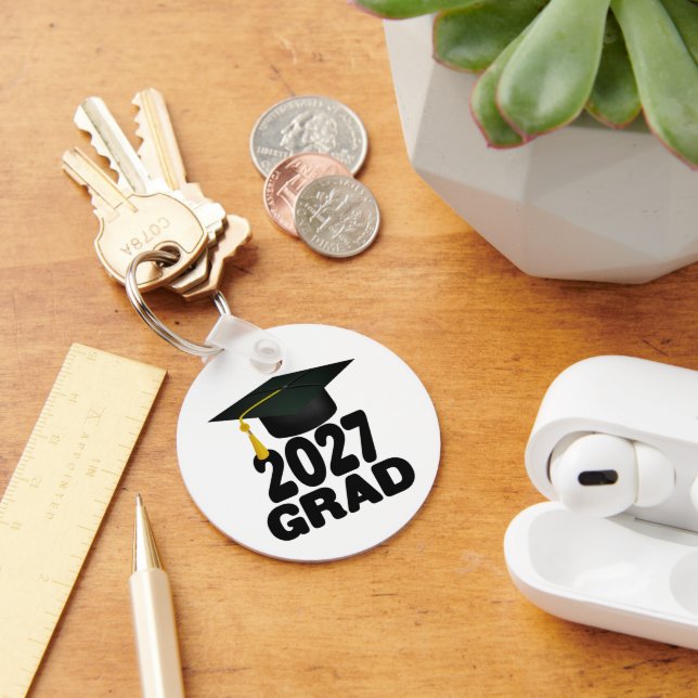 Bold Class of 2027 Photo Graduation Key Ring (Desk)