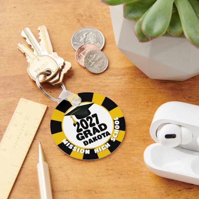 Bold Class of 2027 Photo Graduation Key Ring (Desk)