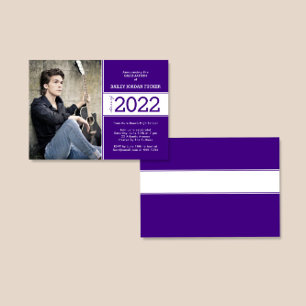 Bold Class Year Deep Purple Photo Graduation Announcement