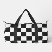 Bold Classic Retro Black and White Chequered 