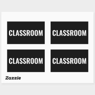 Bold CLASSROOM Label Sticker in Rectangular Shape