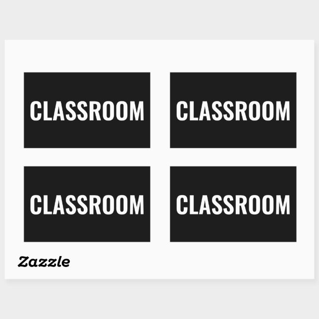 Bold CLASSROOM Label Sticker in Rectangular Shape (Sheet)