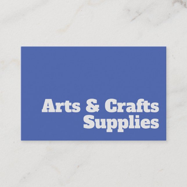 Bold & Clear Arts & Crafts Supplies Design Business Card (Front)