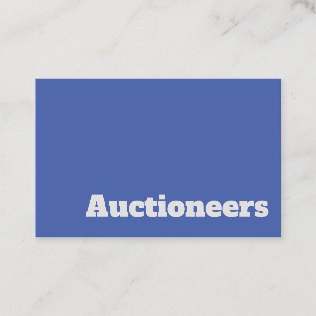 Bold & Clear Auctioneers Design Business Card (Front)