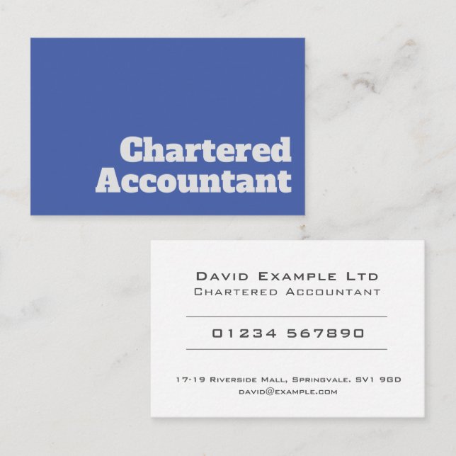 Bold & Clear Chartered Accountant Design Business Card (Front/Back)