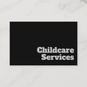 Bold & Clear Childcare Services Design Business Card
