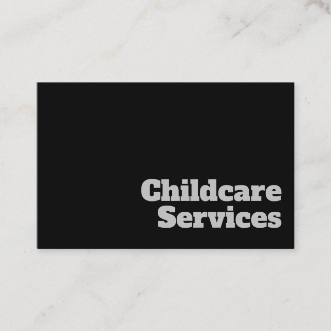 Bold & Clear Childcare Services Design Business Card (Front)