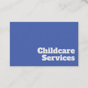 Bold & Clear Childcare Services Design Business Card