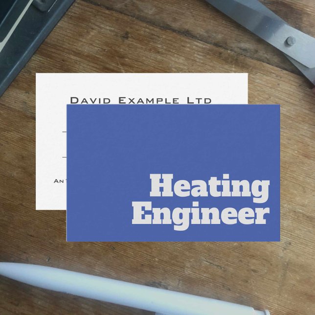 Bold & Clear Heating Engineer Design Business Card (Creator Uploaded)