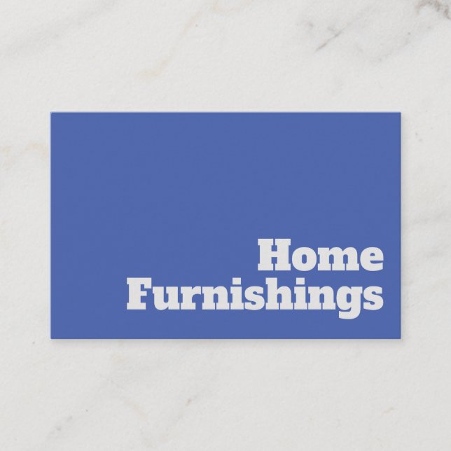 Bold & Clear Home Furnishings Design Business Card (Front)