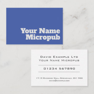 Bold & Clear Micropub or Microbrewery Design Business Card