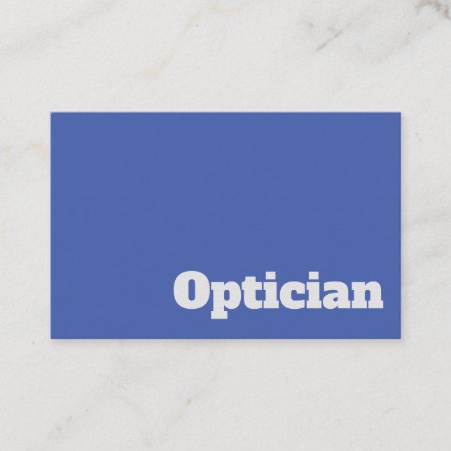 Bold & Clear Optician & Optometrist Design Business Card (Front)