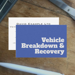 Bold & Clear Vehicle Breakdown & Recovery Design Business Card
