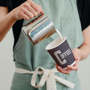 Bold Coffee Navy blue Café Restaurant Business Paper Cups