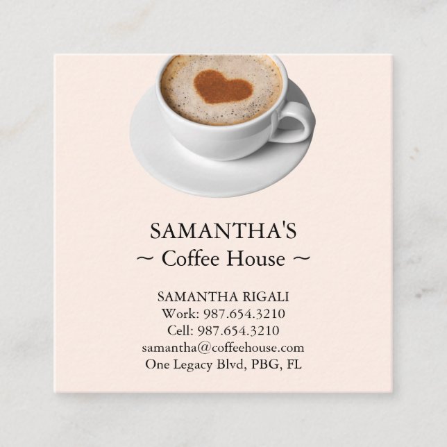 Bold Coffee Shop Business Card  (Front)