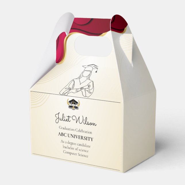 Bold college  graduation stylish commencement favour box (Front Side)