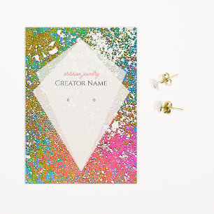 Bold Color Splatter Custom Jewelry Display Card