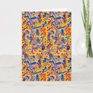 Bold Colorful Abstract Pattern Blank Card