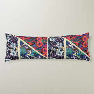 Bold Colorful Art Deco Floral Geometric Patterns Body Cushion