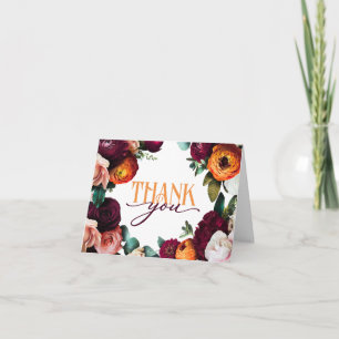 BOLD COLORFUL FLORAL Folded Note Card