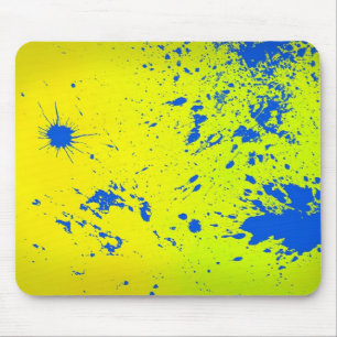 Bold Colors Lemon/ Lime Green Inkblots Cool Edgy Mouse Pad