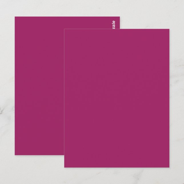 Bold Colour Block Wedding Invite – Magenta Postcard (Front/Back)