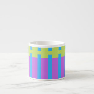 Bold Colour Blocks Green Blue Pink 7 Espresso Cup