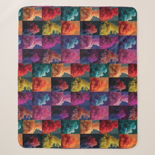 bold colour blocks sherpa blanket (Front)