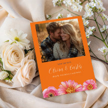 Bold Colour Floral Photo Save the Date
